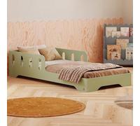 smartwood Cama Infantil 70x160 cm con Barrera, Madera, Verde, TILA 6