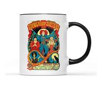 SMARTYPANTS Sanderson Sisters - Taza clásica retro Hocus Pocus, Halloween, bruja, bruja, hechizo, escoba, gato, Binx, vela, cine, cine, regalo, té, café (mango negro)