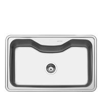 Smeg Fregadero LYG800 Acero inoxidable 1 cubeta 72 cm Sobre encimera