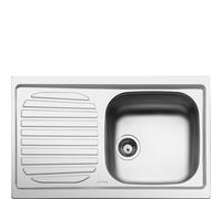 Smeg Fregadero LYP791S Acero inoxidable, 1 cubeta 37 cm, sobre encimera, escurridor izquierdo