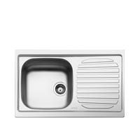 Smeg LYP791D Fregadero Acero Inoxidable, 1 cubeta de 37 cm, Instalación Sobre Encimera, Escurridor Derecho