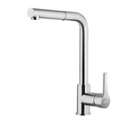 Smeg MID1NS Grifo cocina monomando, Caño giratorio 180° extraíble, Color Acero Satinado
