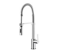 Smeg MID5CR Grifo cocina Monomando Semiprofesional, Caño giratorio 180° flexible, Color Cromo