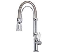 Smeg MIDR7CR-2 Grifo cocina monomando, Caño giratorio 180° flexible, Estética Colonial, Color Cromo