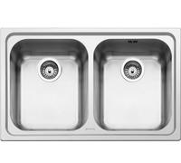 Smeg SP792-2, Fregadero empotrable, rectangular, acero inoxidable, acero inoxidable, 2 cubetas, 340 x 400 mm