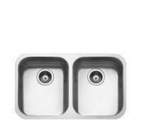 Smeg UM4040 Fregadero Acero Inoxidable, 2 cubetas de 34 cm, Instalación Bajo Encimera