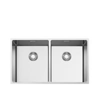 Smeg VR12S3434 Fregadero Acero Inoxidable, 2 cubetas de 34 cm, Instalación Enrasada, Bajo Encimera o Sobre Encimera