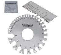 Smgda 2 piezas de calibre de alambre redondo de doble cara 0-36 estándar americano herramienta de medición y calibre de grosor de chapa de metal calibre de soldadura de alambre de acero inoxidable