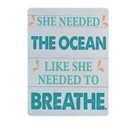 SMGLRUEAT Coastal Style Metal Sign Sea Breeze Beach House Wall-Art for Bathroom Office Living Room (8 X 12 in)