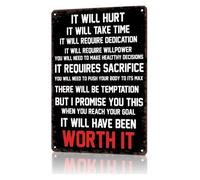SMGLRUEAT Retro Perseverance Tin Sign Worth Every Step For Gym Locker Room Weight 8 X 12 inch