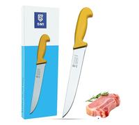 SMI Cuchillo de Carnicero 8 Pulgadas Solingen Cuchillo Carne Acero Alemán 1.1416 Mango Polipropileno Amarillo Made in Germany