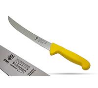SMI Cuchillo de Matanza 10 Pulgadas, Cuchillo de Carnicero Solingen Cuchillo Carne Acero Alemán 1.1416 Mango Polipropileno Amarillo Made in Germany