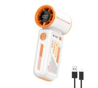 Smiling Shark TF-01 Mini Turbo Ventilador de Mano Recargable [Máximo 12H] | 19000PRM Turbo Power 10m/s Ajustable 1-100 Ventilador Personal Portatil con Pantalla Digital para Viajes/Conciertos/Exterior