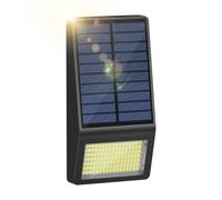 Smiling Shark WL-04 Luz Solar Exterior,119 LED Foco Solar Exterior con Sensor de Movimiento 160° Iluminación Impermeable Lámpara de Pared Solar para Jardín Garaje Camino (1)
