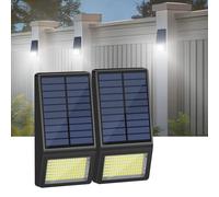 Smiling Shark WL-04 Luz Solar Exterior,119 LED Foco Solar Exterior con Sensor de Movimiento 160° Iluminación Impermeable Lámpara de Pared Solar para Jardín Garaje Camino (2)