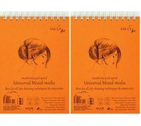 smlt 5 mixb de 40TS Authentic line - Bloc de dibujo (A5, papel 200 gsm Mixed Media, 40 hojas (Paquete de 2)