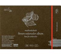 SMLT 5AB-12ST/B Authentic line - Bloc de acuarela cosido, 245 x 176 mm, papel de acuarela marrón de 280 g/m², 12 hojas