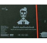 smlt 5eb de 18st/Black Authentic line 245 x 176 mm genähtes Bocetos authenticbook, 165 gsm Fácil estructura oficial. Negro Papel, 18 hojas