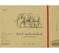 smlt 5eb de 28ST/NTB Authentic line 5eb de 28/NTB 245 x 176 mm genähtes Bocetos authenticbook, 135 gsm Marrón Papel Kraft, 28 hojas