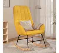 smnyxs Silla mecedora amarilla Mostaza de tela acolchada con apoyabrazos | Asiento suave, asiento estable, respaldo reclinable, estilo contemporáneo, uso diario