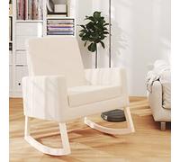 smnyxs - Silla mecedora con reposabrazos de madera | Diseño elegante, asiento cómodo, construcción de madera resistente, movimiento fluido, tono neutro versátil