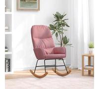 smnyxs - Silla mecedora de terciopelo rosa para salón, dormitorio y oficina | Asiento suave, movimiento fluido, tejido aterciopelado, descansar relajante, estilo acogedor