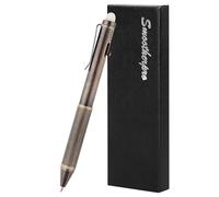 SMOOTHERPRO Bolígrafo de Latón Borrable EDC Sólido Bolt Action Color Negro