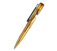 SMOOTHERPRO Bolígrafo retráctil PEI | Ámbar | Punta fina negra de 0,5 mm | Compatible con recambios Parker | Bolígrafo EDC para escribir en la oficina, apto para zurdos | (PEI01)