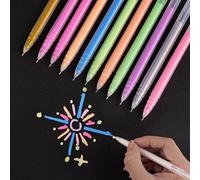 SMOOTHERPRO Bolígrafos de Gel de Colores | Juego de bolígrafos roller de punta fina de 0,5 mm | Bolígrafos papel negro dibujar bocetar ilustrar álbumes de recortes y crear journal (CS005-12) | 12 Pcs