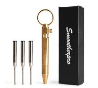 SMOOTHERPRO Mini Bolígrafo Latón Mecanismo Cerrojo EDC Bolsillo con Llavero