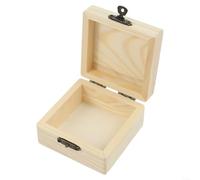 SMZhomeone 1 caja de almacenamiento de madera de pino natural para joyas, abalorios, manualidades, proyectos hechos a mano para niños, amarillo claro, 8 x 8 x 45 cm, organización del hogar