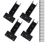 SMZhomeone 4 soportes laterales de montaje superior para pérgola, junta superior para cenador de vigas de madera de 2 x 4, patio, cobertizo, muebles de jardín, kit de acero al carbono negro