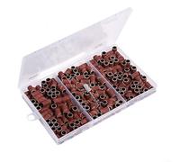 SMZhomeone 75 bandas de lijado de uñas de grano 80/120/180 brocas de resina para manicura, pulido y eliminación de piel muerta, rojo y blanco, 127 x 8 mm, uso en salón (210 unidades rojas)