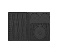 SMZhomeone Alfombrilla de silicona 3 en 1 para preparar cócteles con área de borde para camareros domésticos, herramienta de cocina antideslizante a prueba de derrames, negro, 26 x 20 x 3 cm (negro)