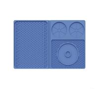 SMZhomeone Alfombrilla de silicona 3 en 1 para preparar cócteles con área de borde para camareros domésticos, herramienta de cocina antideslizante a prueba de derrames, negro, 26 x 20 x 3 cm (azul