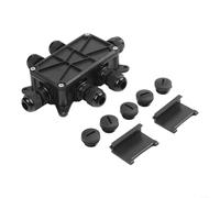 SMZhomeone Caja de conexiones impermeable IP68 para conectores WAGO221 2P 3P 5P, carcasa de cable ABS para exteriores, gris, cableado de jardín y patio (ZY-109 negro)