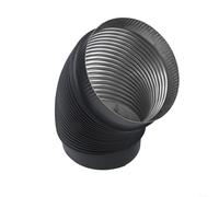 SMZhomeone Codo de acero inoxidable 304 de 45 grados para estufa de leña, sistema de ventilación, color negro, hecho a mano, accesorio de chimenea para calefacción del hogar (200 mm)