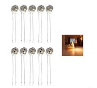 SMZhomeone Paquete de 10 portalámparas GU53 MR16 con cable de silicona de 10 cm, base de goma resistente al calor, para foco halógeno LED de 12 V, color blanco