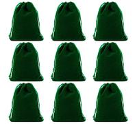 Snadulor - 20 bolsas de terciopelo de color sólido con cordón para joyas, fiestas, regalos, bolsas de terciopelo, regalos de boda, bolsas de caramelos, 2.8 x 3.6 pulgadas, color verde