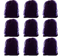 Snadulor - 20 bolsas de terciopelo de color sólido con cordón para joyas, fiestas, regalos, regalos de boda, bolsas de caramelo, 3.6 x 4.7 pulgadas, color morado