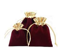 Snadulor - 20 bolsas de terciopelo suave con cordón para joyas, bodas, regalos, bolsas de dulces, regalos de fiesta, 5 x 6 pulgadas (rojo vino)