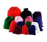 Snadulor - 25 bolsas de joyería suaves, bonitas bolsas de franela de terciopelo de lujo con cordón, bolsas de regalo de boda, bolsas de franela de regalo (color mezclado, 5.9 x 7.9 pulgadas)