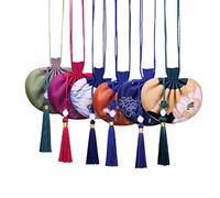 Snadulor 6 bolsas de monedas chinas de brocado de seda con cordón bolsa de regalo de joyería bolsa de aromaterapia, color al azar