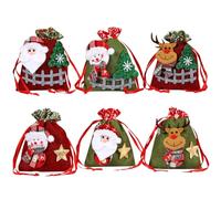 Snadulor 6CS - Bolsas de regalo de Navidad, bolsas de dulces de Navidad, bonitas bolsas de manzana de Nochebuena para regalos de fiesta de Navidad, colores aleatorios.