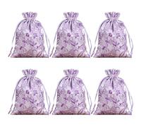 Snadulor, bolsas de kit, 20 piezas de joyería china de seda, bolsa de brocado, regalo, joyas, bolsas de caramelos, 3.9 x 5.5 pulgadas, risa, morado