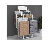 SnamicE Estante para Rollos de Tela, Expositor de Cortinas de pie, Expositor de muestras de Tela, Estante de pie para alfombras, para edredones/muestras de te,White-60x50x165cm