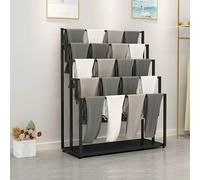 SnamicE Expositor de Suelo de Metal Dorado de 5 Niveles para Bufandas, pañuelos, Cinturones, Toallas y Pantalones de Boutique, Color Negro - 60 * 40 * 150cm,Black-60 * 40 * 150cm