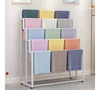 SnamicE Expositor de Suelo de Metal Dorado de 5 Niveles para Bufandas, pañuelos, Cinturones, Toallas y Pantalones de Boutique, Color Blanco, 60 x 40 x 150 cm.,White-60 * 40 * 150cm