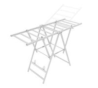 SnamicE Tendedero de Ropa de aleación de Aluminio, Plegable, de 3 Niveles, con alas Ajustables en Altura, para Interiores, Color Blanco, 140 cm.,Upgraded-white-140CM