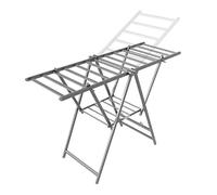 SnamicE Tendedero de Ropa de aleación de Aluminio, tendedero Plegable de 3 Niveles, estación de Secado de Prendas con alas Ajustables en Altura, para Interiores, Gris e,Standard-grey-160CM